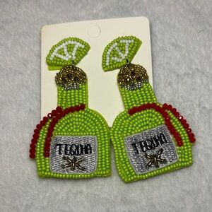 New! Vibrant Beaded Tequila Bottle Earrings